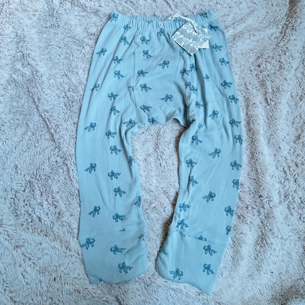 NWT Kate Quinn Skinny Rib Panda Pants Goldfish Size 4T